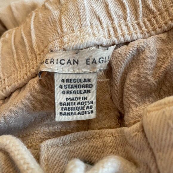 American Eagle AE Stretch Tomgirl Utility Jogger Pant Cream Cotton Knit 4 - Picture 7 of 12